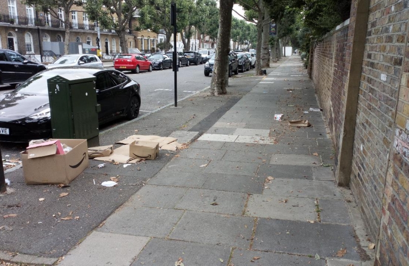 Rubbish on Hamilton Terrace